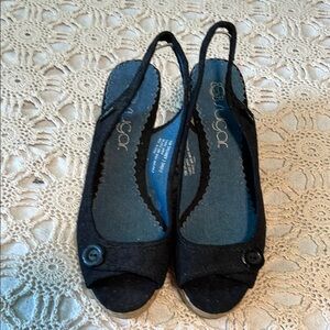 Sugar Black Heels Slingback Shoes